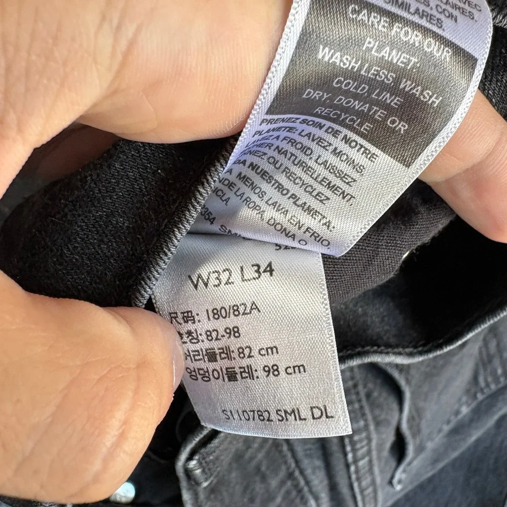 Denizen from Levis 288 Skinny Jeans Mens 32x34 Black Faded Denim Pants